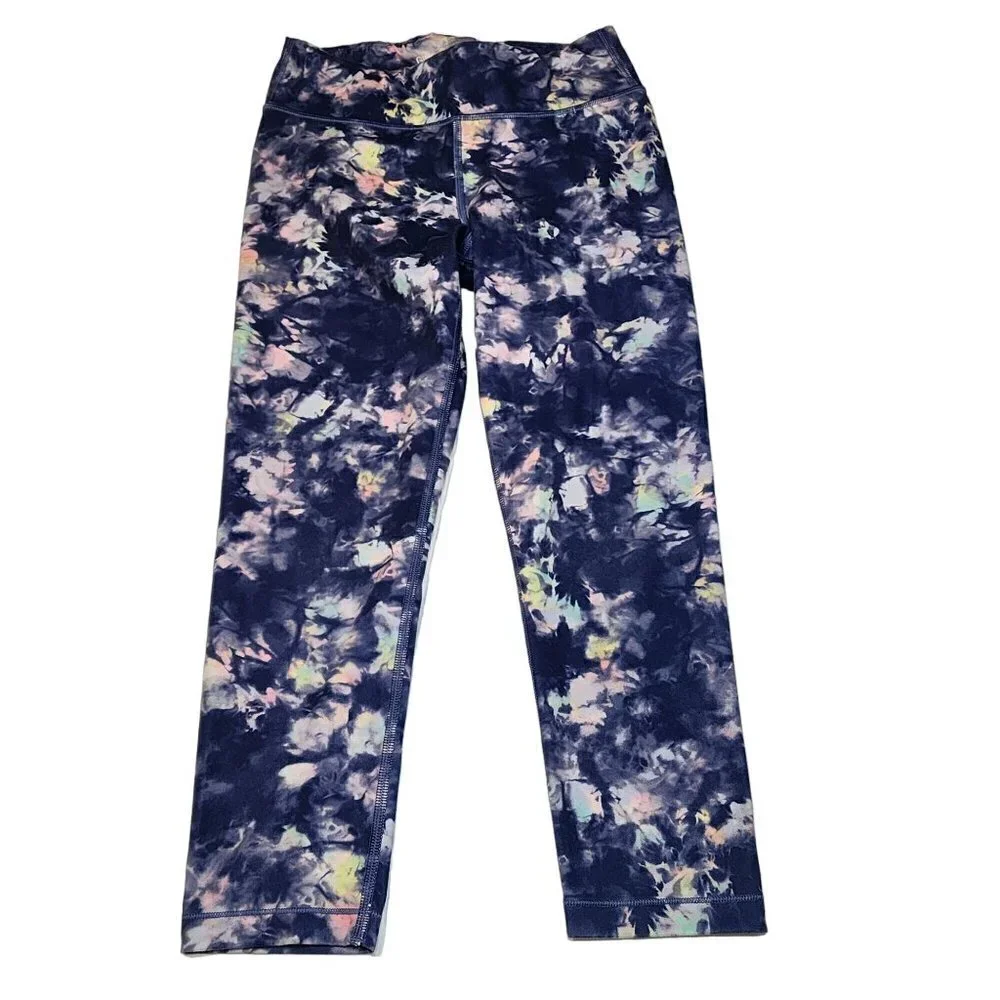 Athleta Girl capris leggings sz XL / 14  blue tie dye